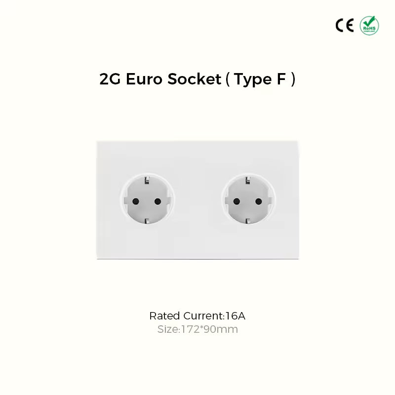 Prise Double Euro (2G Type F) - Blanc