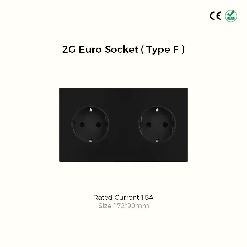 Prise Double Euro (2G Type F) - Noir