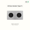 Prise Double Euro (2G Type F) - Argent Mat