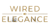 Wired Elegance - logo horizontal doré, fond transparent